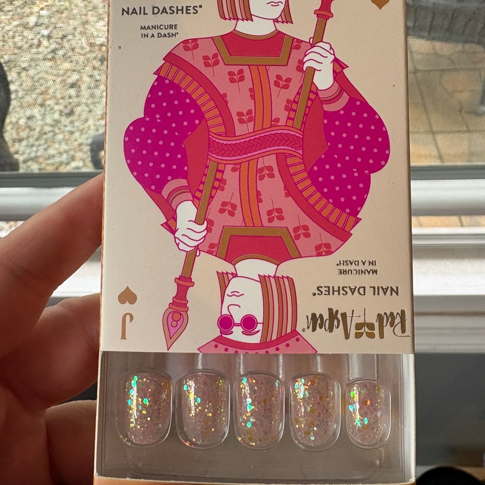 Red Aspen Nail Dashes with Glitter. Jack of all Trades Joey